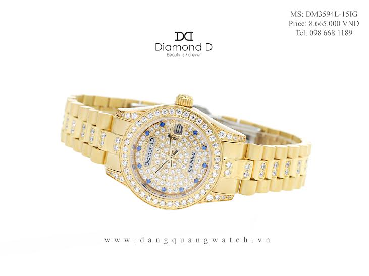 đồng hồ nữ diamond d DM3594L-15IG