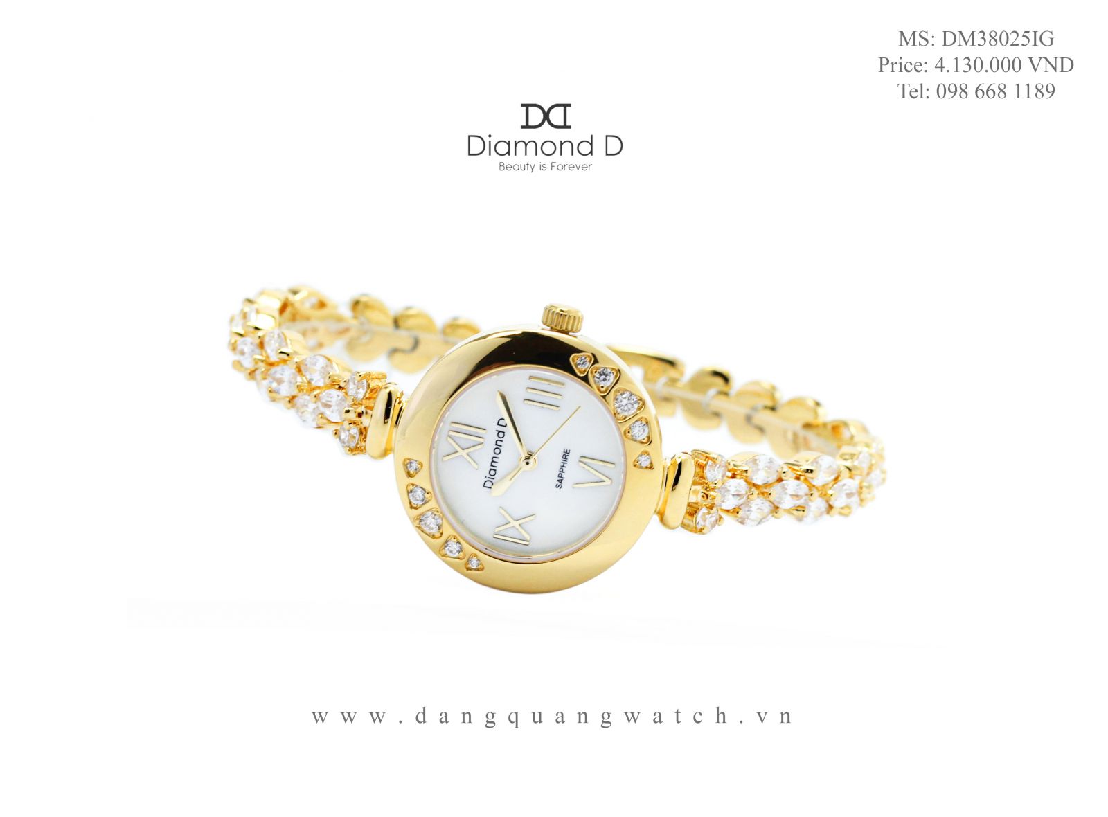 đồng hồ nữ diamond d DM38025IG