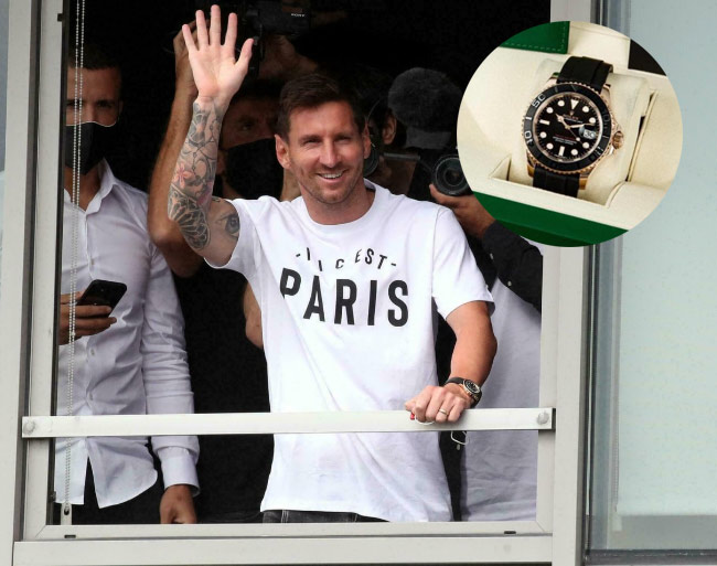 Lionel Messi đeo đồng hồ Rolex Yacht-Master