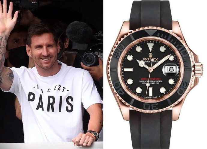 Messi đeo đồng hồ đắt giá đến từ các thương hiệu nổi tiếng như Piguet, Hublot, Rolex, Jacob & Co, Patek Philippe