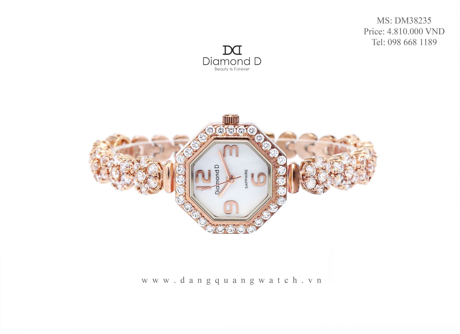 đồng hồ nữ diamond d DM38235
