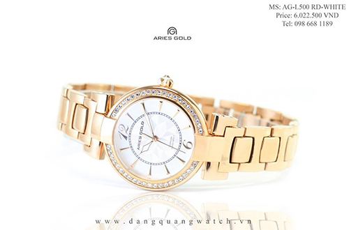 đồng hồ nữ aries gold L500 G-WHITE