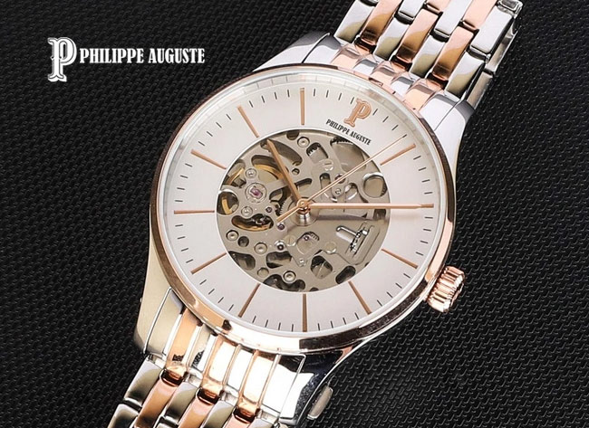 Mẫu đồng hồ Philippe Auguste PA5008G với thiết kế cơ bộ máy