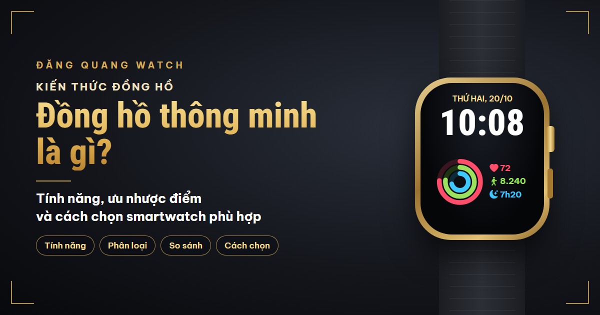 Đồng hồ thông minh là gì? Tính năng, ưu nhược điểm và cách chọn smartwatch - Kiến thức đồng hồ | Đăng Quang Watch