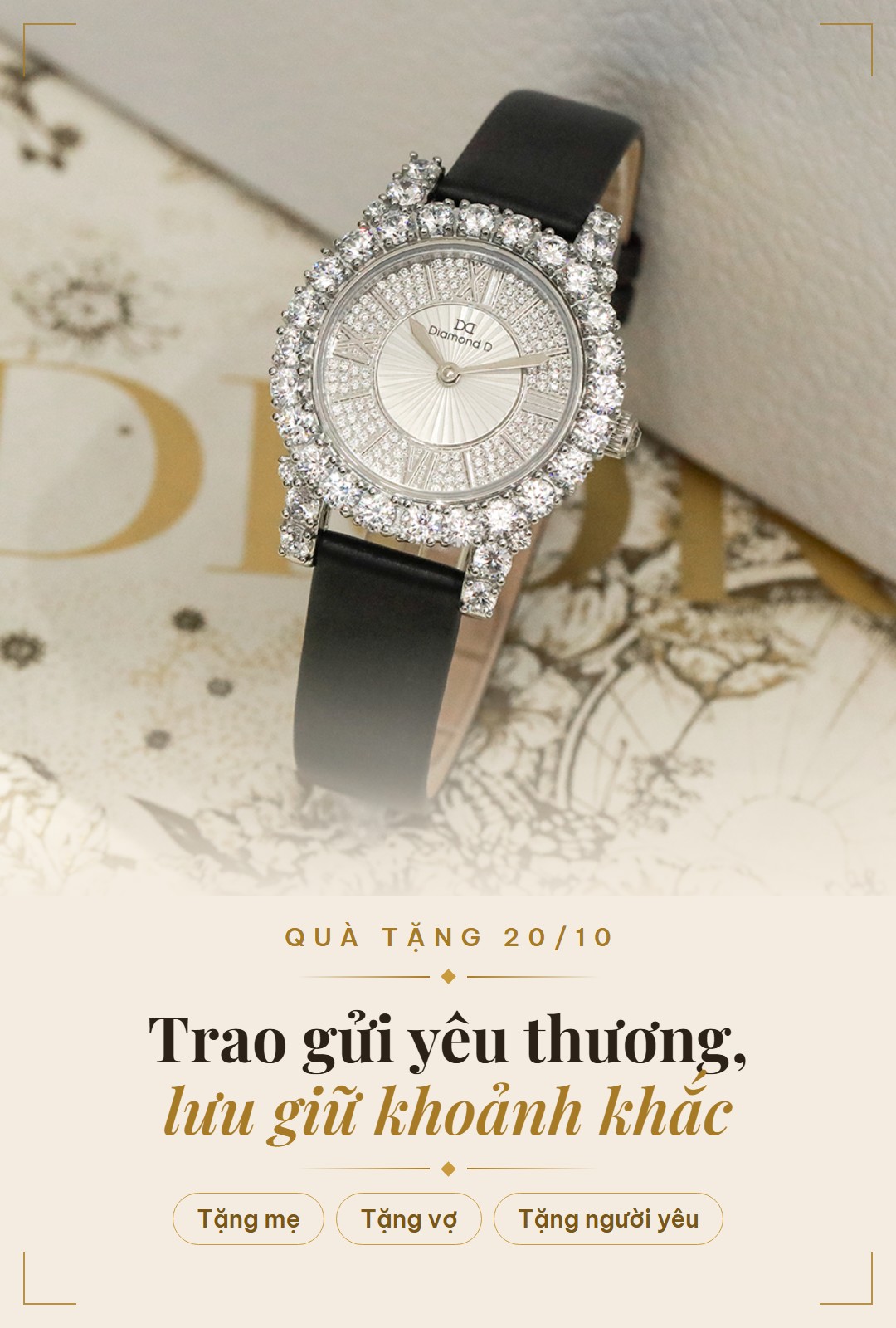 Giảm đến 40% đồng hồ nữ Diamond D 55865S