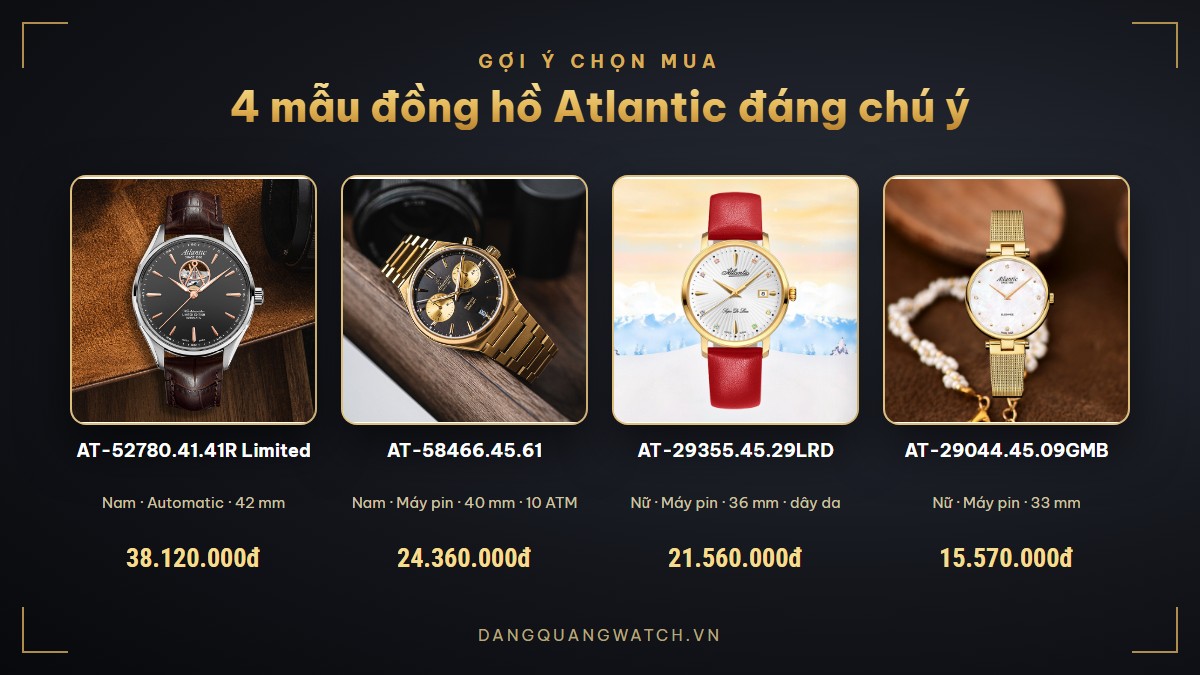 4 mẫu đồng hồ Atlantic đáng chú ý: AT-52780.41.41R Limited, AT-58466.45.61, AT-29355.45.29LRD, AT-29044.45.09GMB