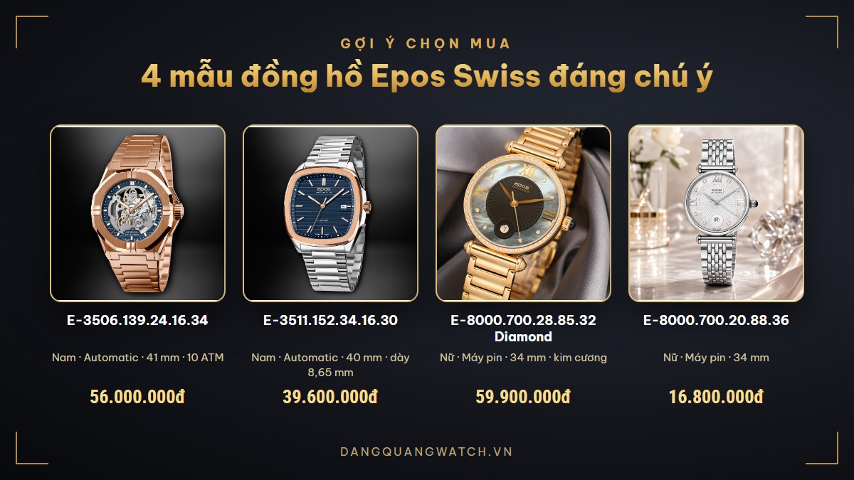 4 mẫu đồng hồ Epos Swiss đáng chú ý: E-3506.139.24.16.34, E-3511.152.34.16.30, E-8000.700.28.85.32 Diamond, E-8000.700.20.88.36