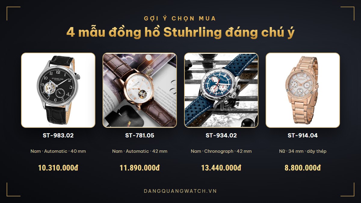 4 mẫu đồng hồ Stuhrling đáng chú ý: ST-983.02, ST-781.05, ST-934.02, ST-914.04