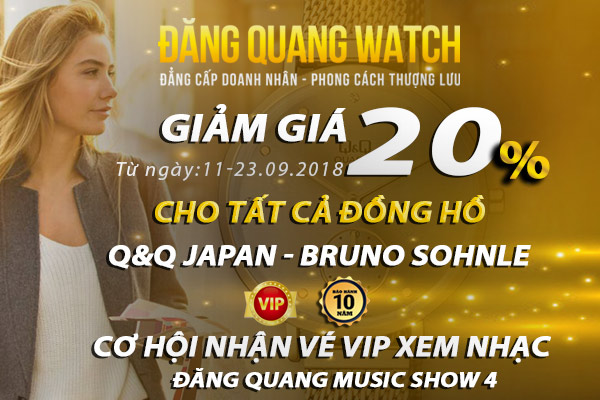 Khuyến mãi chào thu GIẢM GIÁ 20% đồng hồ Q&Q và BRUNO SOHNLE - Tin khuyến mại | Đăng Quang Watch